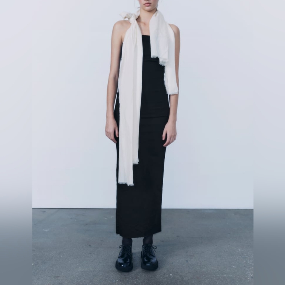 ZARA ZW COLLECTION STRAPLESS DENIM DRESS